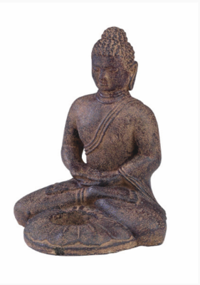 Benjamin 8" Seated Stone Buddha Tealight Holder Brown 7002BR
