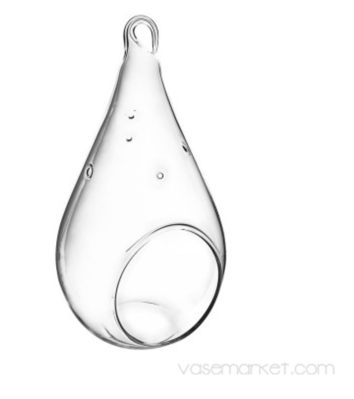 VM Teardrop Tealight Terrarium Glass H-7.25" D-3.5" GCH104/07