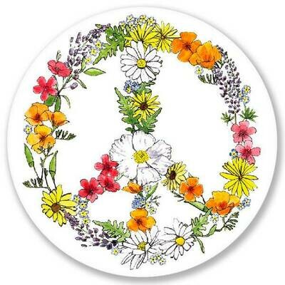 SF Mercantile CA Floral Peace Sign Vinyl Sticker 4