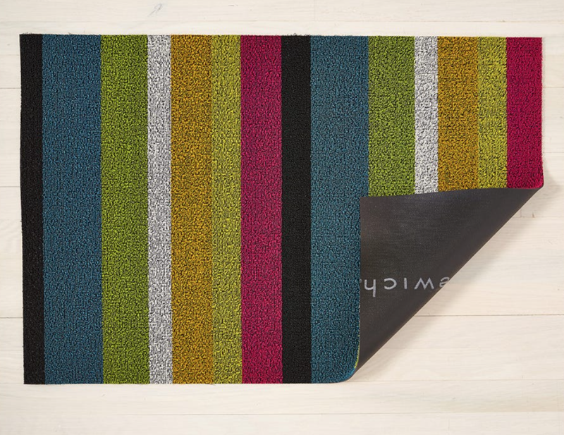 Chilewich Bold Stripe Shag Doormat 18x28 Multi
