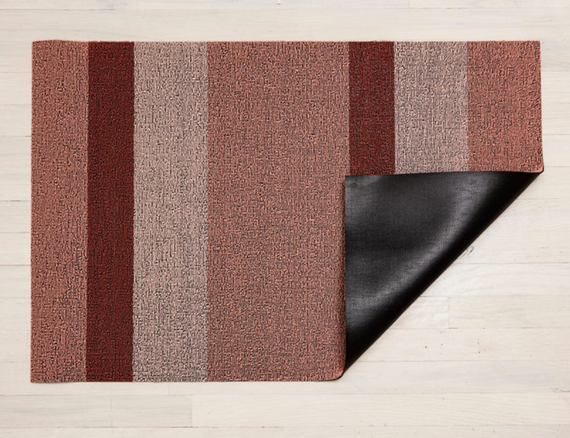 Chilewich Bold Stripe Shag Doormat 18x28 Peach