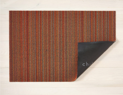 Chilewich Skinny Stripe Shag Doormat 18x28 Orange