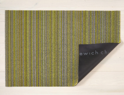 Chilewich Skinny Stripe Shag Doormat 18x28 Citron