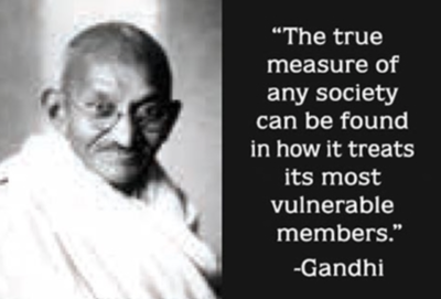 Ephemera The True Measure of Any Society... Gandhi 19851