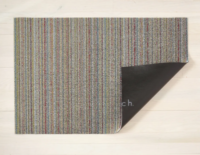 Chilewich Skinny Stripe Shag Doormat 18x28 Soft Multi