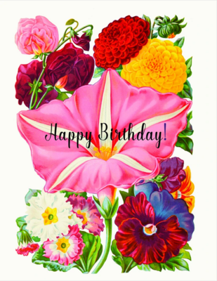 PFD Happy Birthday (Flowers) 5x7 Card C-HBFL