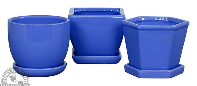 DTE Ceramic Pots Asst Blue 68019