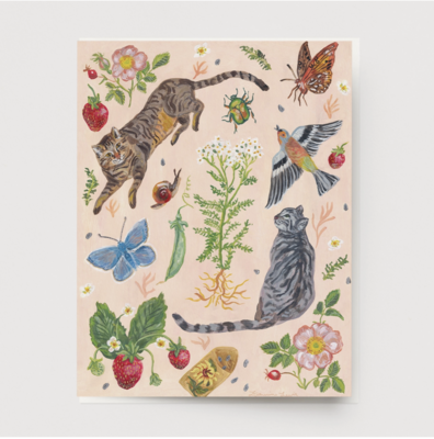 Ingrid Press Cat Garden Card U-138