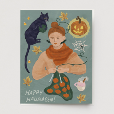 Ingrid Press Halloween Girl Card HA-106-MTO