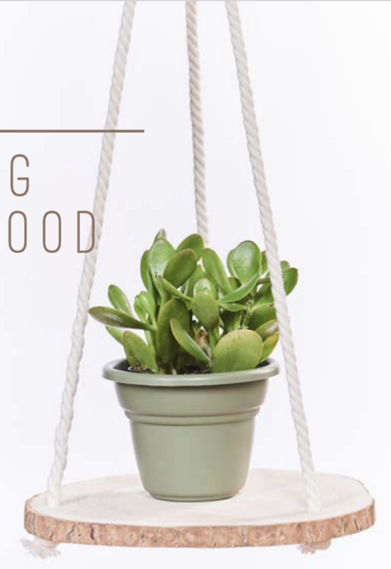 Primitive Planters 10" Hanging Hardwood-Cotton (1685)