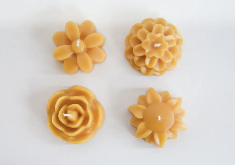 The Bee Box Beeswax Flower Tealight Set
