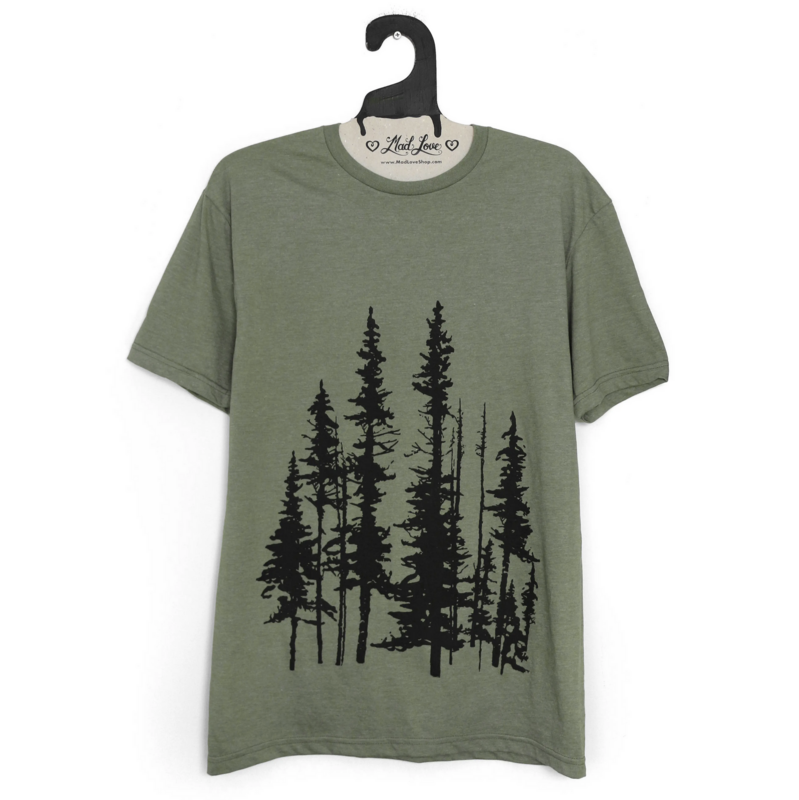 Mad Love Unisex Heather Olive Crew Tee Evergreen