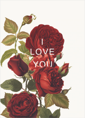 PFD I Love You Roses 5x7 Card with glitter CG-ILYR