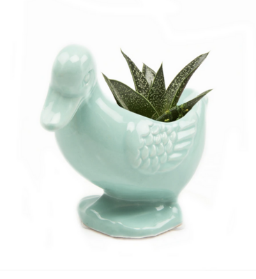Chive Lucy the Duck Planter Seafoam