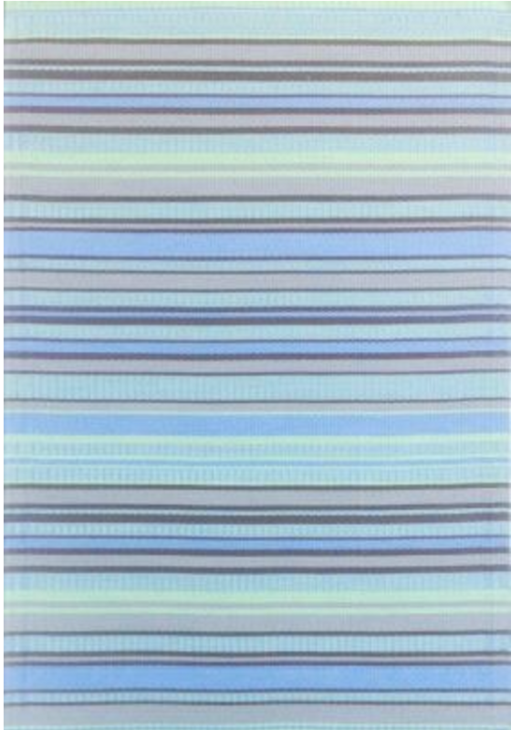 Mad Mats Stripes Grey / Aqua 5'x8'