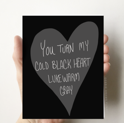 DDF Cold Black Heart Love Card VD-1801