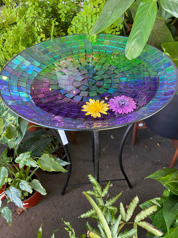DTE Mosaic Glass Birdbath Assorted Colors (882920)