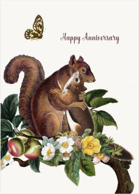PFD Happy Anniversary Squirrels 5x7 Card C-HAS