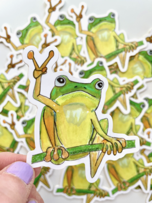 DDF Peace Frog Vinyl Sticker