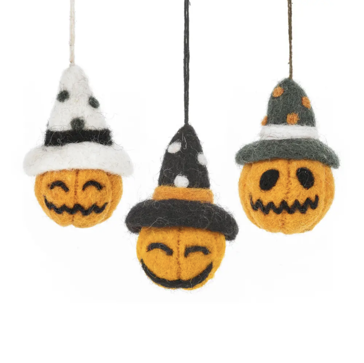 FSG Felt Pumpkin Bauble Trio Hanging Decoration (ANHPBTR)