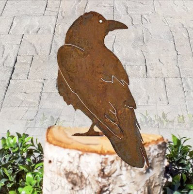 CHG Metal Rust/Nat Raven Garden Art (CH501)