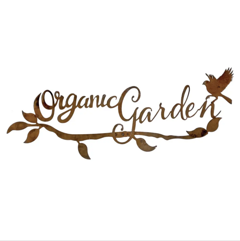 CHG Metal Rust/Nat Organic Garden Sign Garden Art (CH898)
