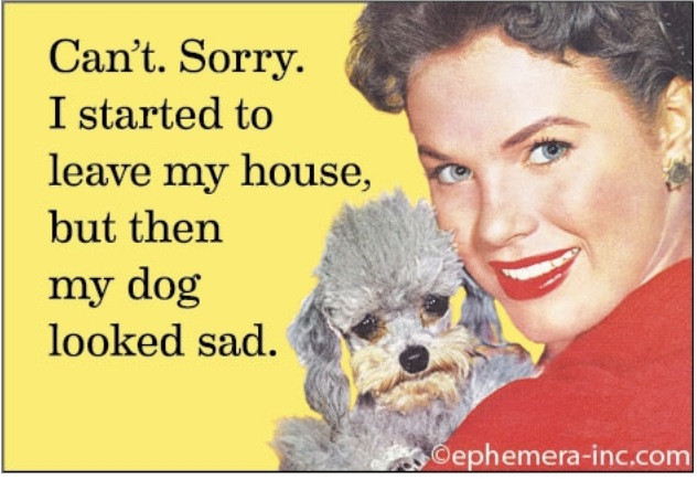 Ephemera Can't. Sorry. I Started To Leave My House Magnet 19434