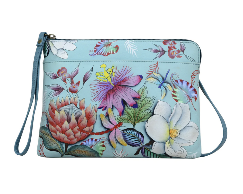Anuschka Three in One Clutch Jardin Bleu 667-JRD