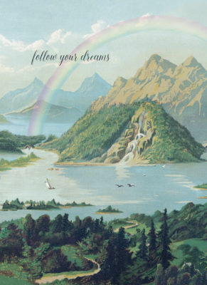 PFD Follow Your Dreams (Rainbow) 5x7 Card C-FYDR