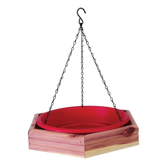 Central Pennington Cedar Hanging 2-in-1 Birdbath & Feeder 4 lb 100509196