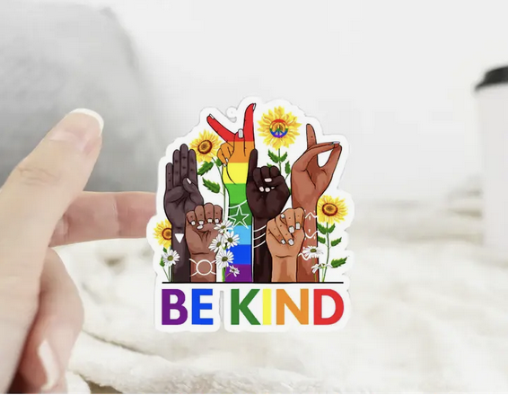 Ace the Pitmatian Be Kind ASL Sticker 