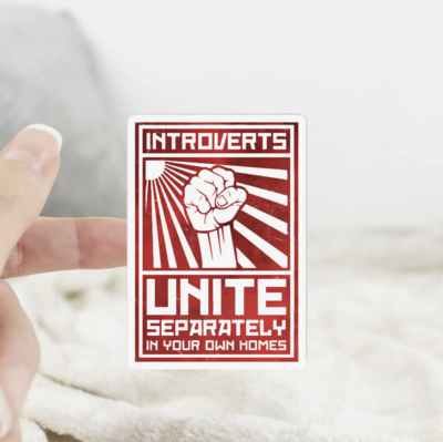 Ace the Pitmatian Introverts Unite Sticker
