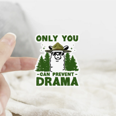 Ace the Pitmatian Llama Only You Can Prevent Drama Sticker