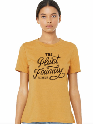 ZT Plant Foundry Womans Jersey Tee Shirt- Mustard