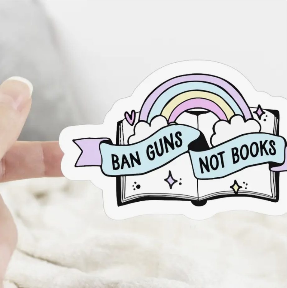 Ace the Pitmatian Ban Guns Not Books Sticker