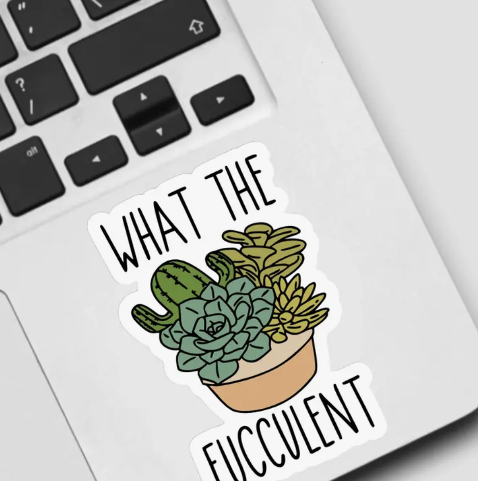 Ace the Pitmatian What the Fucculent Sticker