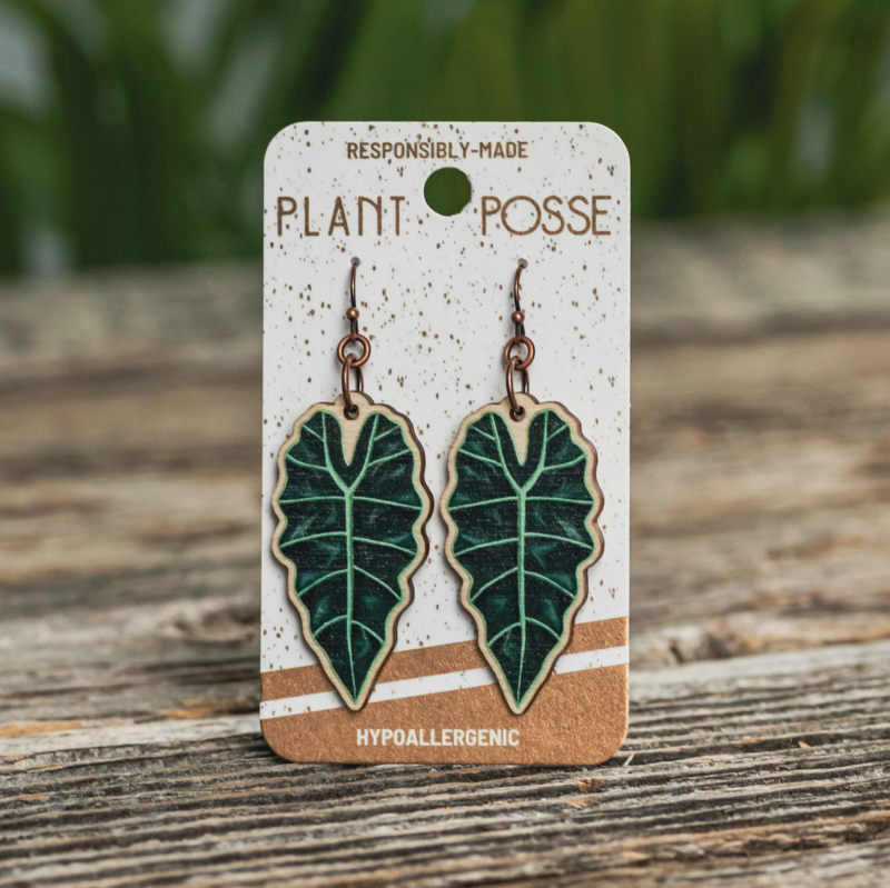 Plant Posse African Mask Dangle Earrings