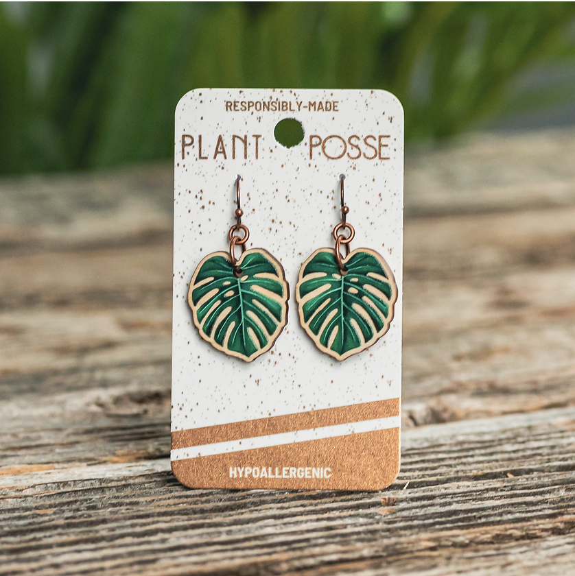 Plant Posse Monstera Dangle Earrings