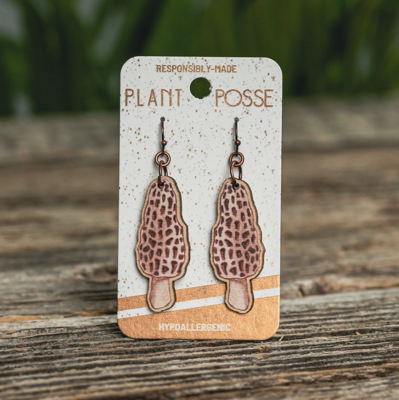 Plant Posse Morel Mushroom Dangle Earrings