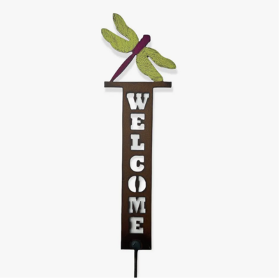 Whimsies Dragonfly Welcome Metal Garden Stake (PSL-Dragonfly)