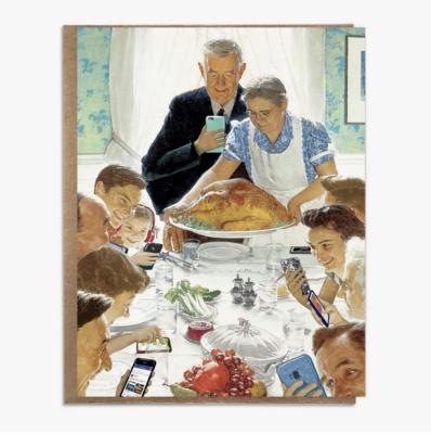 A Zillion Dollars Norman Rockwell Spoof Holiday Card C5309