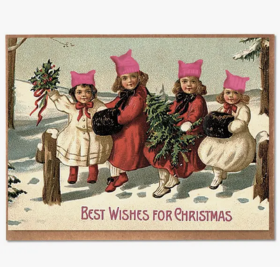 A Zillion Dollars Pink Hat Christmas Holiday Card C5262