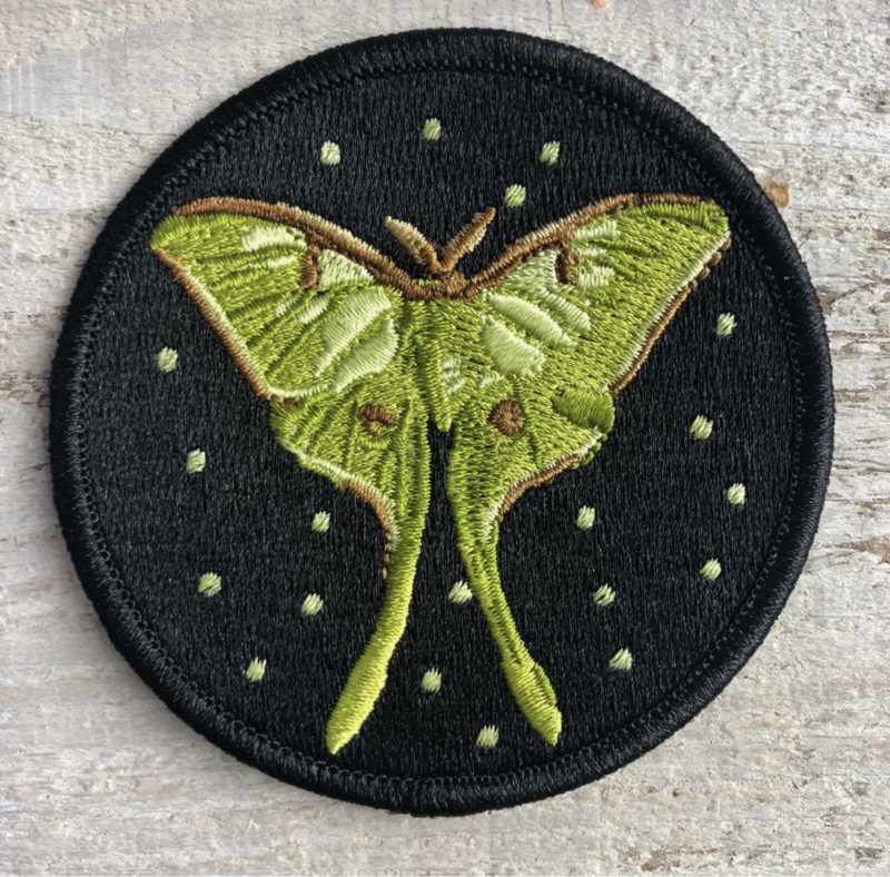 Think Greene Luna Moth Embroidered Patch 