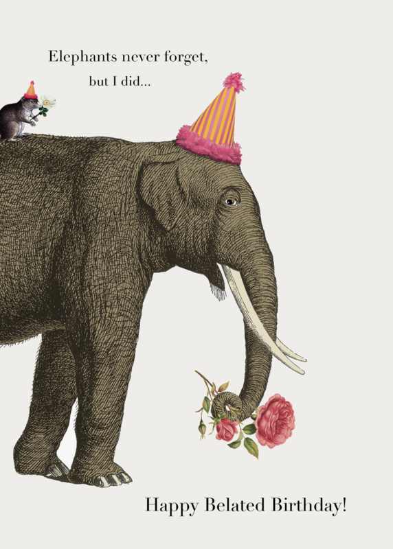 PFD Elephants Never Forget 5x7 Card C-ENF