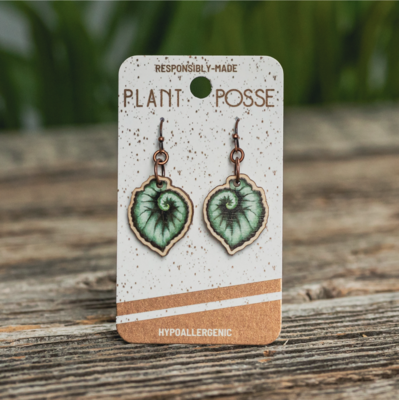 Plant Posse Escargot Begonia Dangle Earrings