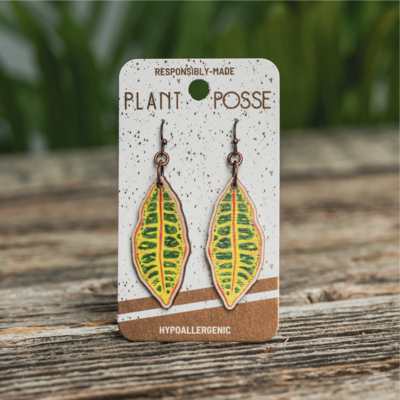 Plant Posse Petra Croton Dangle Earrings