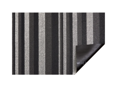 Chilewich Bounce Stripe Shag Doormat 18x28 Storm