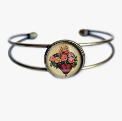 The Divine Iguana Immaculate Heart of Mary Cuff Bracelet