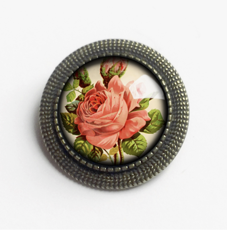 The Divine Iguana Victorian Tea Rose Brooch