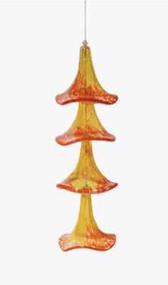 ApricotMint Art Glass Petunia Wind Chime/ Sun Catcher Monarch Orange 1180091